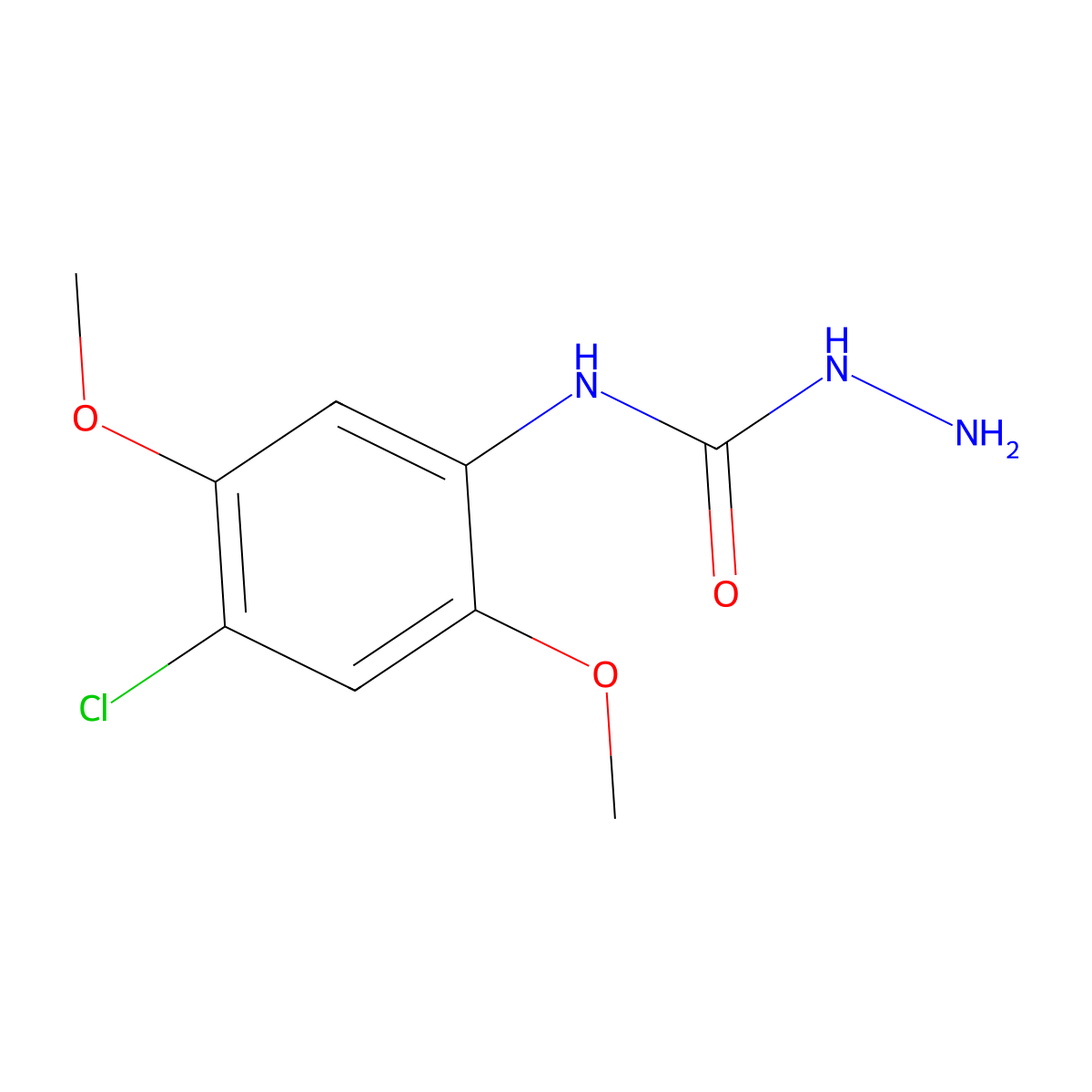 3-Amino-1-(4-chloro-2,5-dimethoxyphenyl)urea molecular structure, CAS 1152851-50-7
