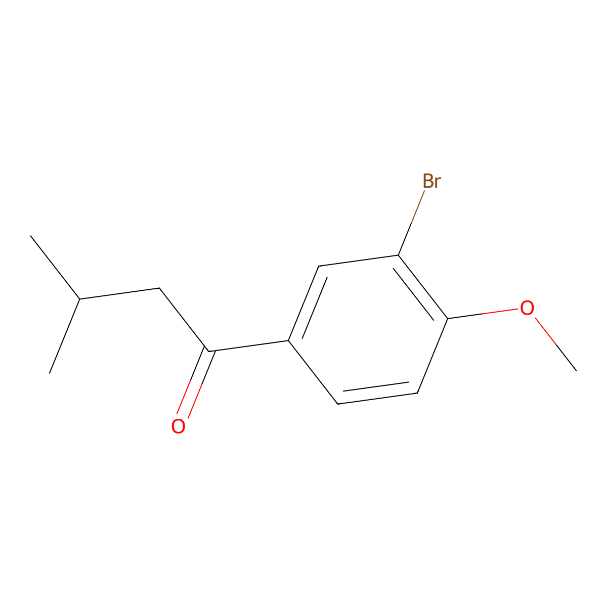 1-(3-Bromo-4-methoxyphenyl)-3-methylbutan-1-one molecular structure, CAS 1152852-08-8