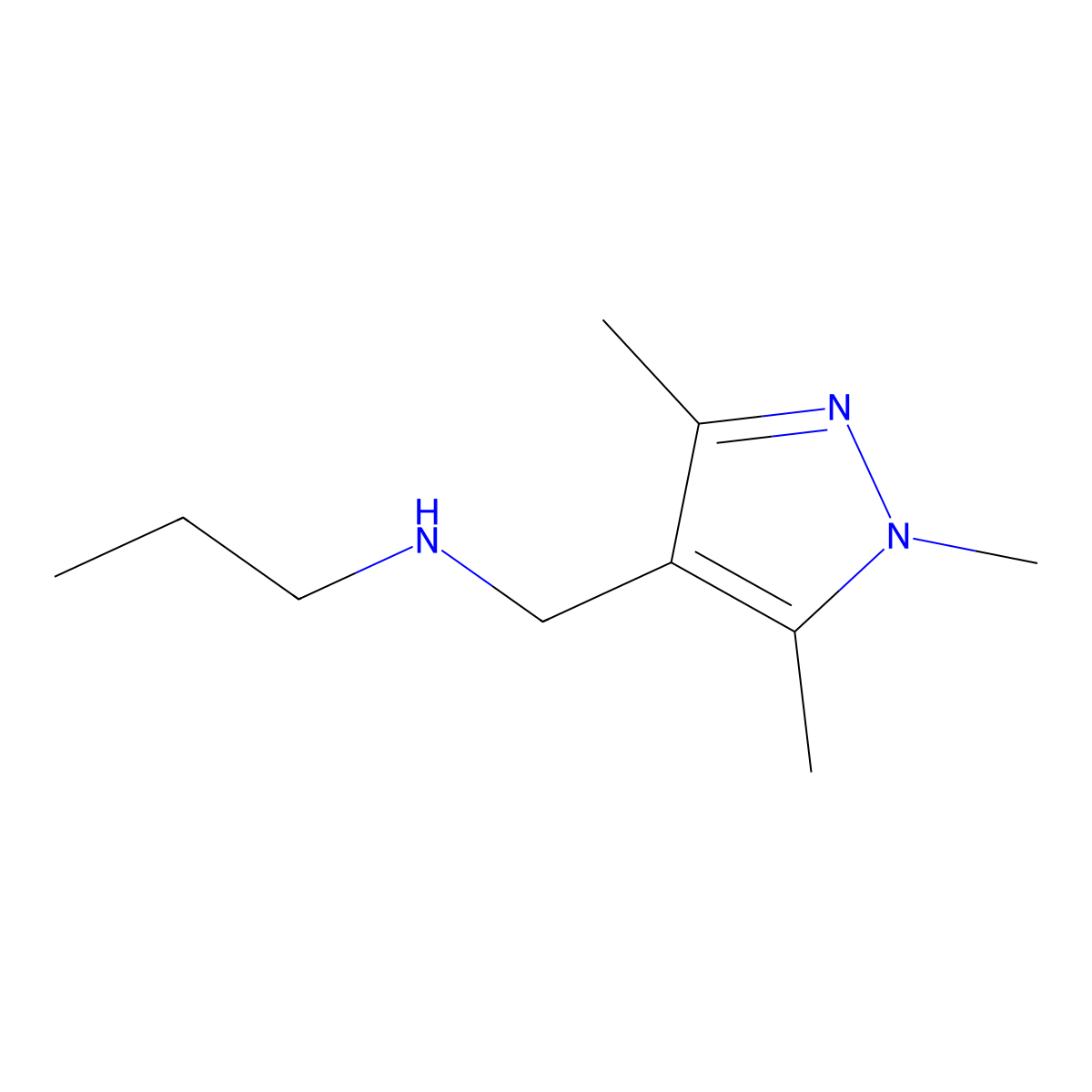 Propyl[(trimethyl-1H-pyrazol-4-yl)methyl]amine molecular structure, CAS 1152852-80-6