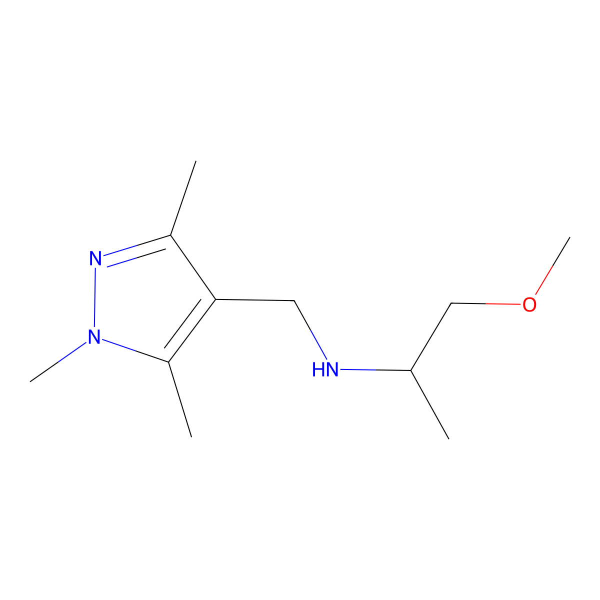 (1-Methoxypropan-2-yl)[(trimethyl-1H-pyrazol-4-yl)methyl]amine molecular structure, CAS 1152853-07-0
