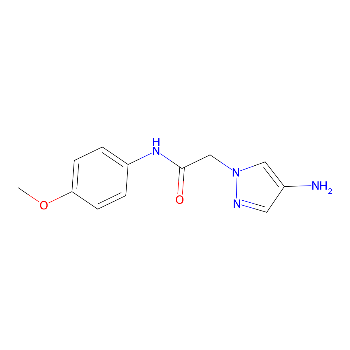 2-(4-amino-1H-pyrazol-1-yl)-N-(4-methoxyphenyl)acetamide molecular structure, CAS 1152853-39-8