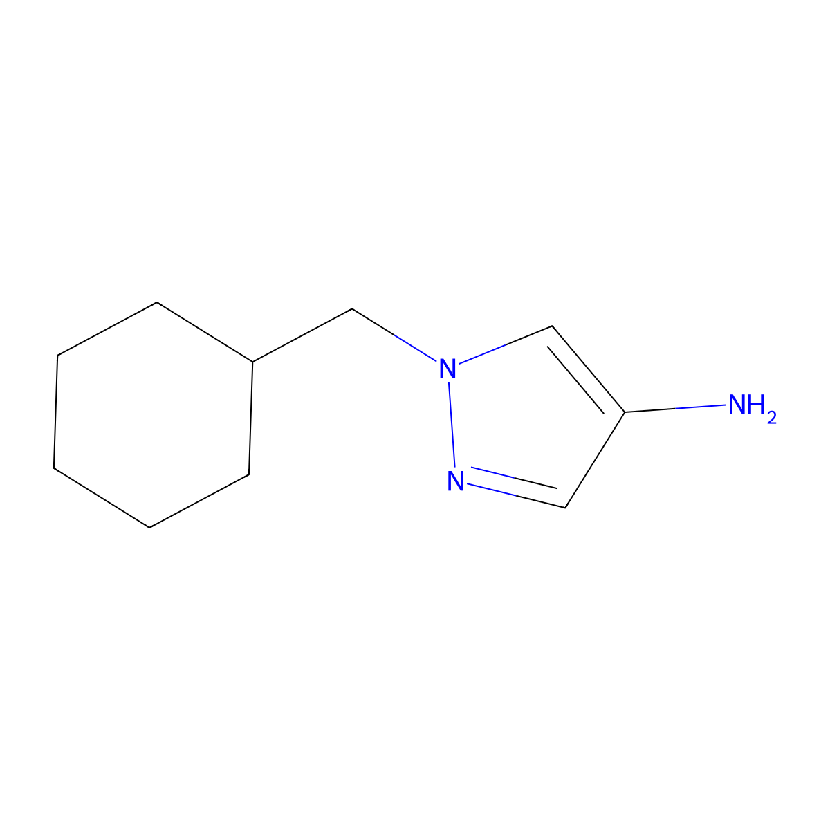 1-(Cyclohexylmethyl)-1H-pyrazol-4-amine molecular structure, CAS 1152853-54-7