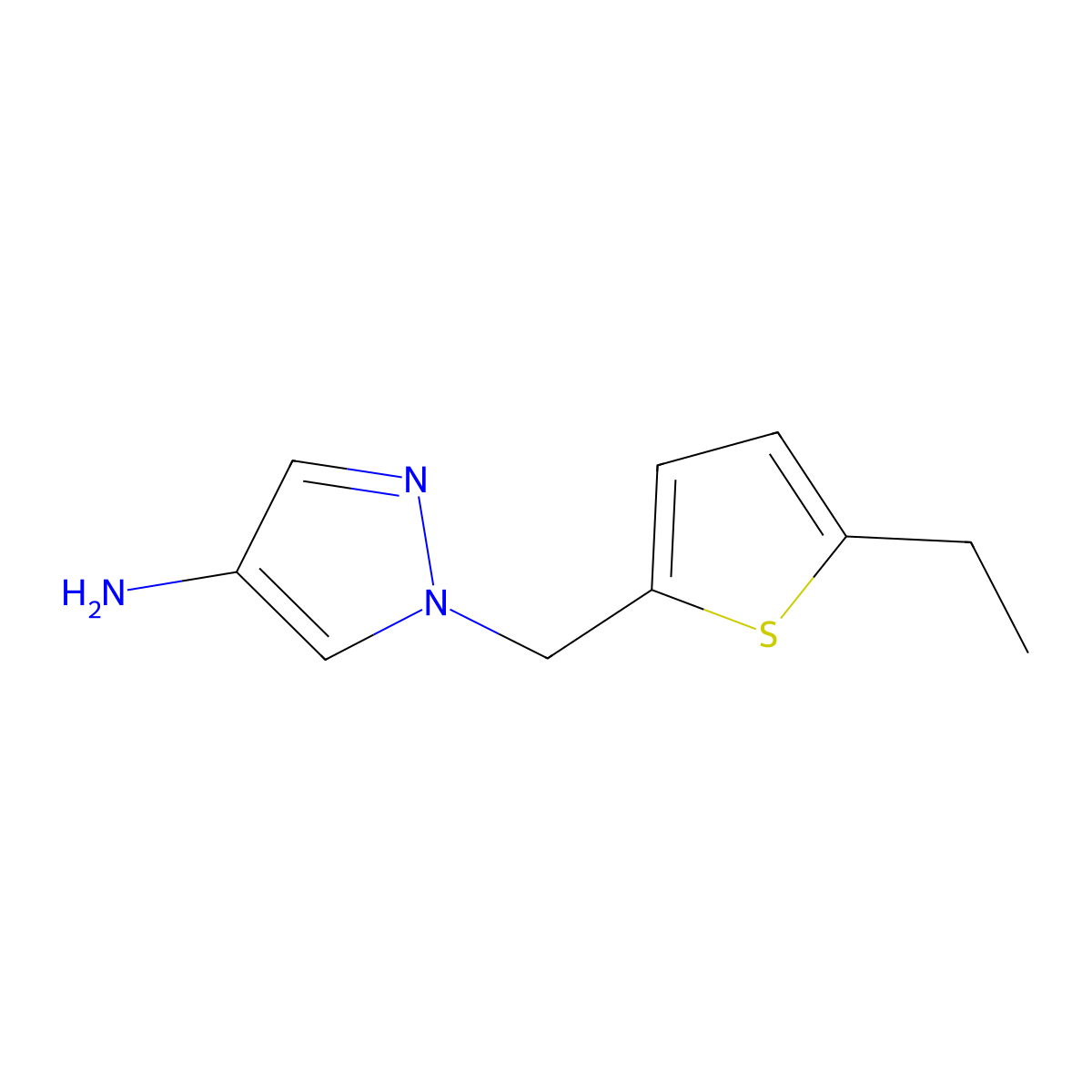 1-((5-Ethylthiophen-2-yl)methyl)-1h-pyrazol-4-amine molecular structure, CAS 1152853-63-8