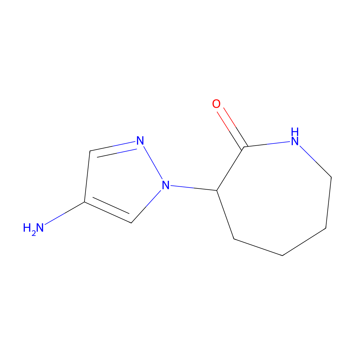 3-(4-Amino-1H-pyrazol-1-YL)azepan-2-one molecular structure, CAS 1152853-90-1