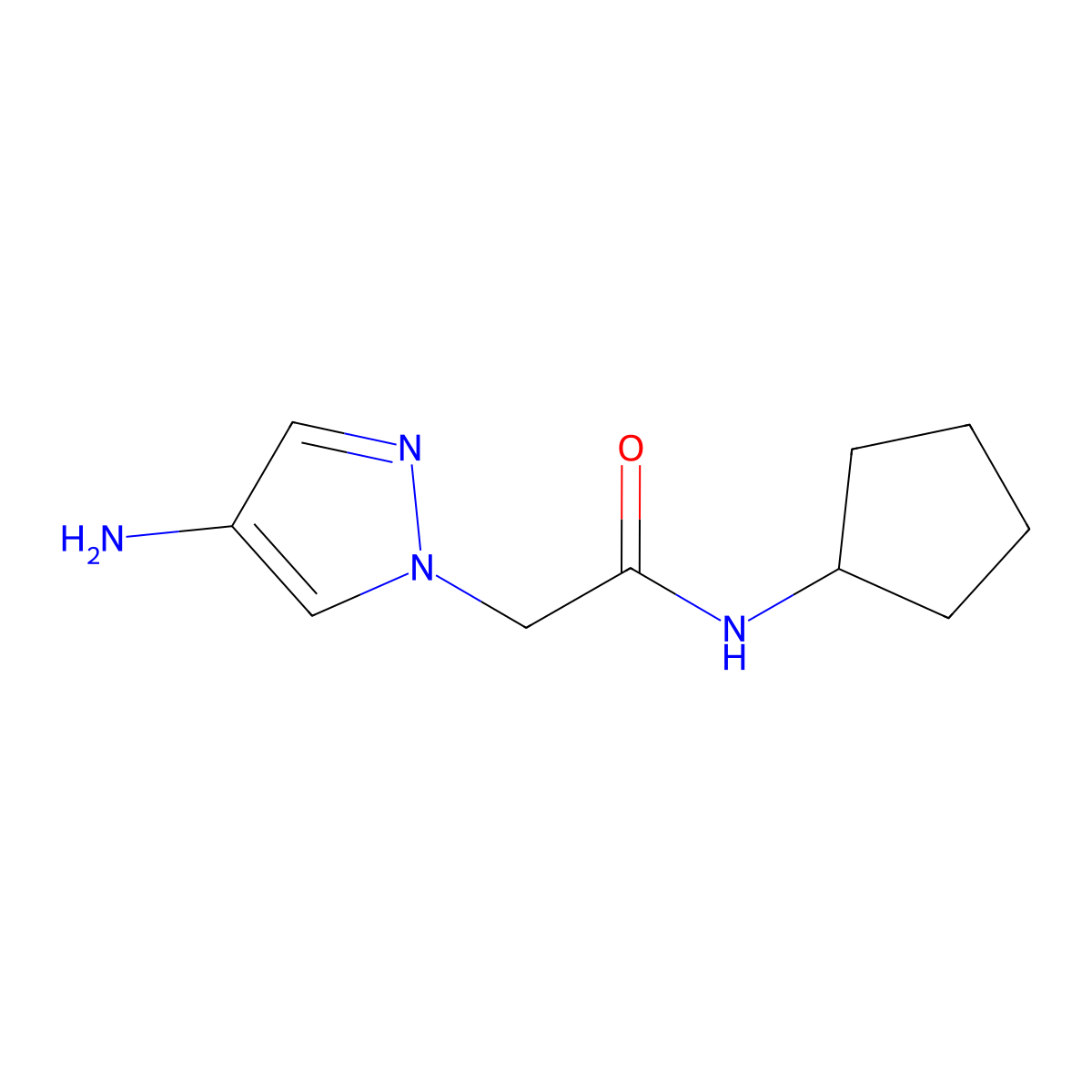 2-(4-amino-1H-pyrazol-1-yl)-N-cyclopentylacetamide molecular structure, CAS 1152853-97-8
