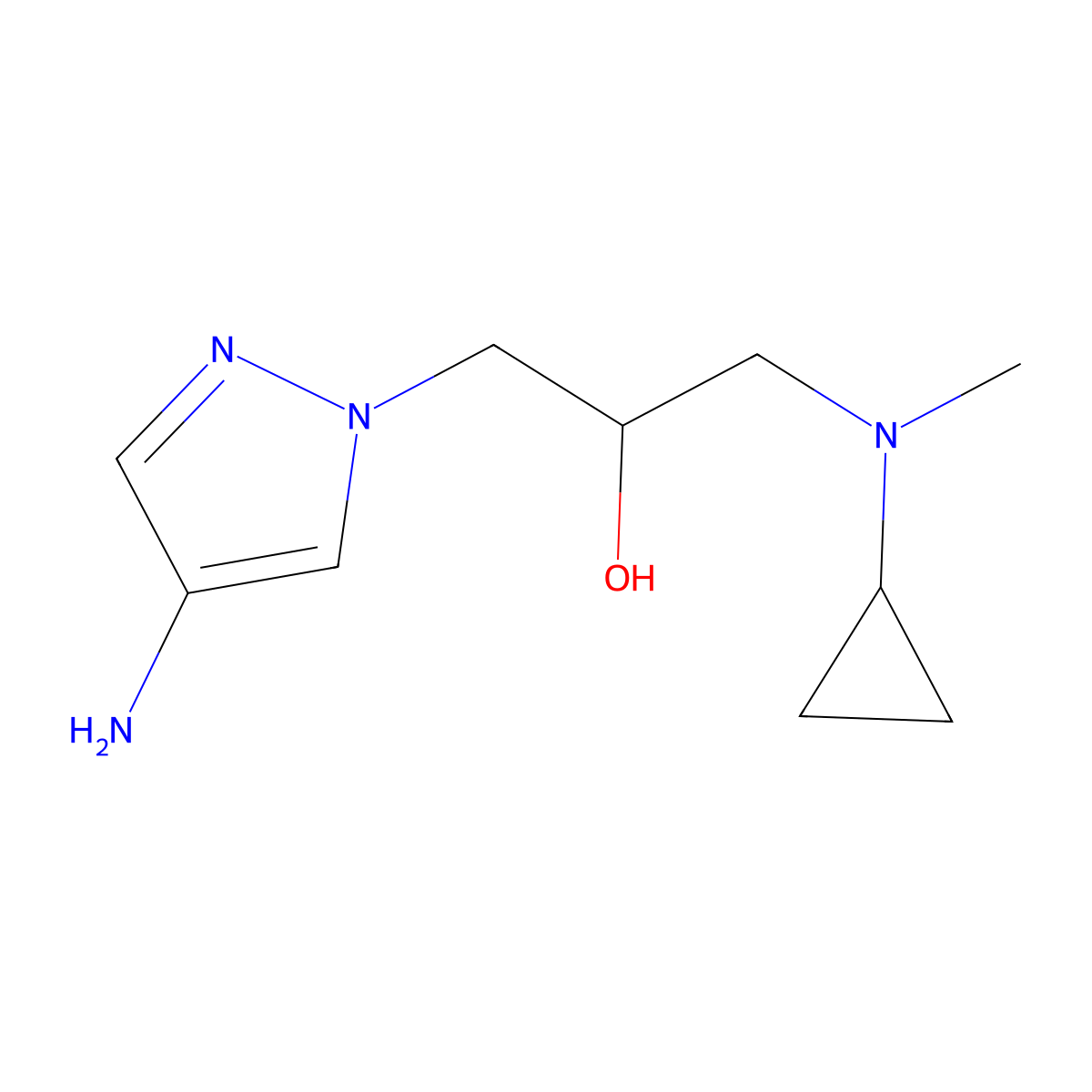1-(4-Amino-1h-pyrazol-1-yl)-3-(cyclopropyl(methyl)amino)propan-2-ol molecular structure, CAS 1152857-73-2