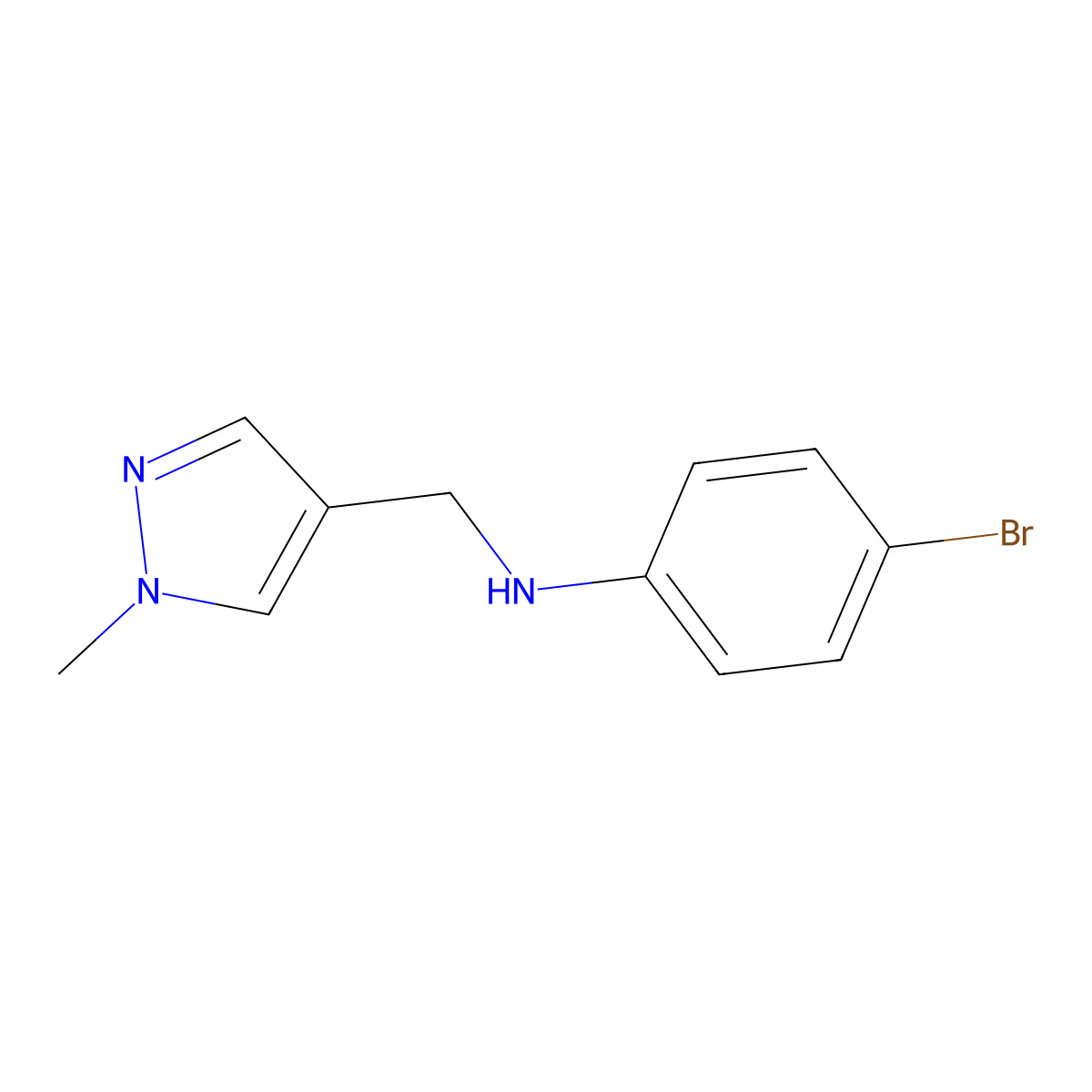 4-bromo-N-[(1-methyl-1H-pyrazol-4-yl)methyl]aniline molecular structure, CAS 1152858-05-3