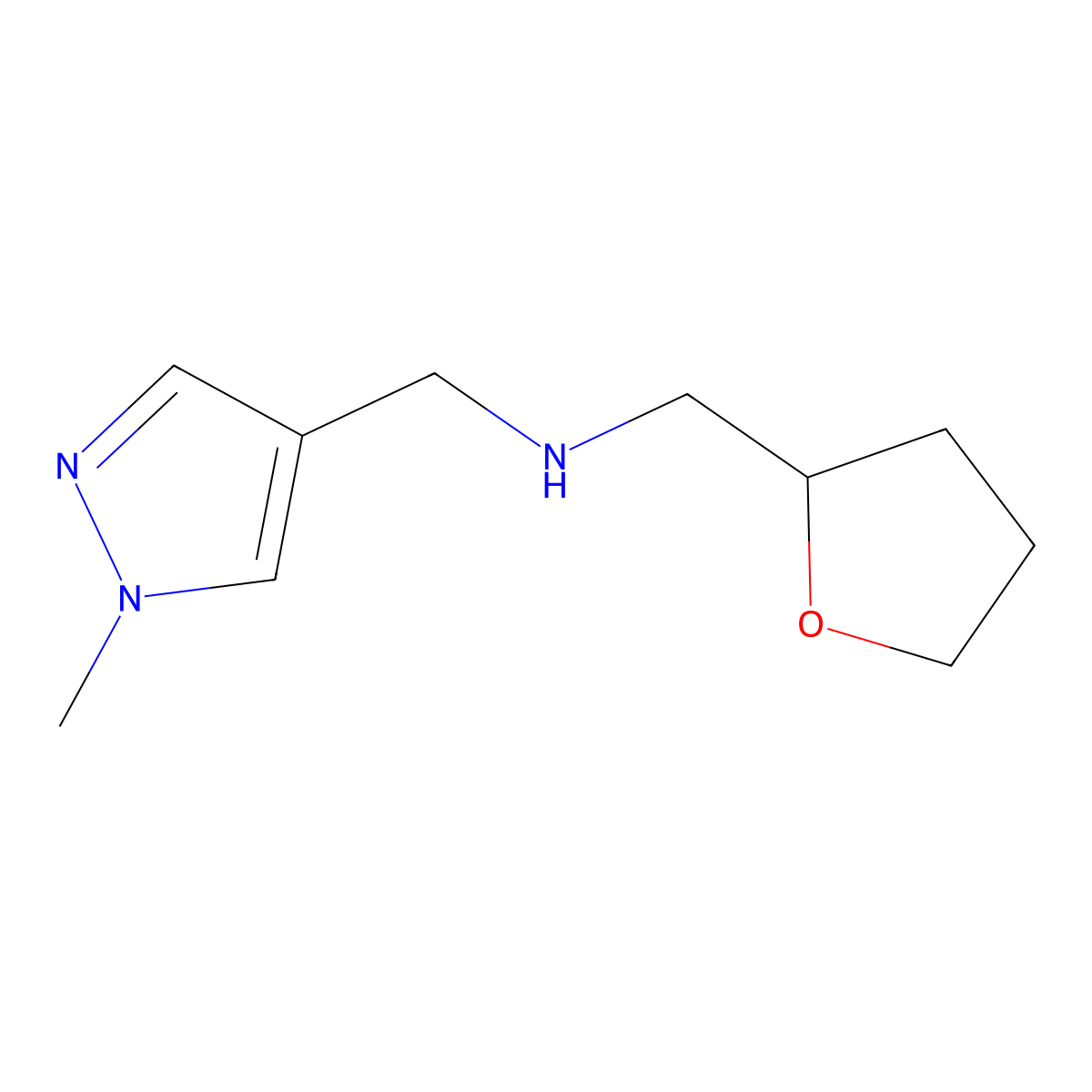 [(1-methyl-1H-pyrazol-4-yl)methyl][(oxolan-2-yl)methyl]amine molecular structure, CAS 1152858-36-0
