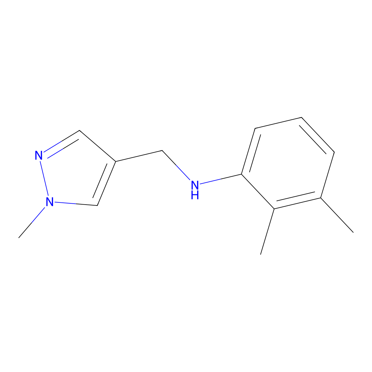 2,3-dimethyl-N-[(1-methyl-1H-pyrazol-4-yl)methyl]aniline molecular structure, CAS 1152858-40-6