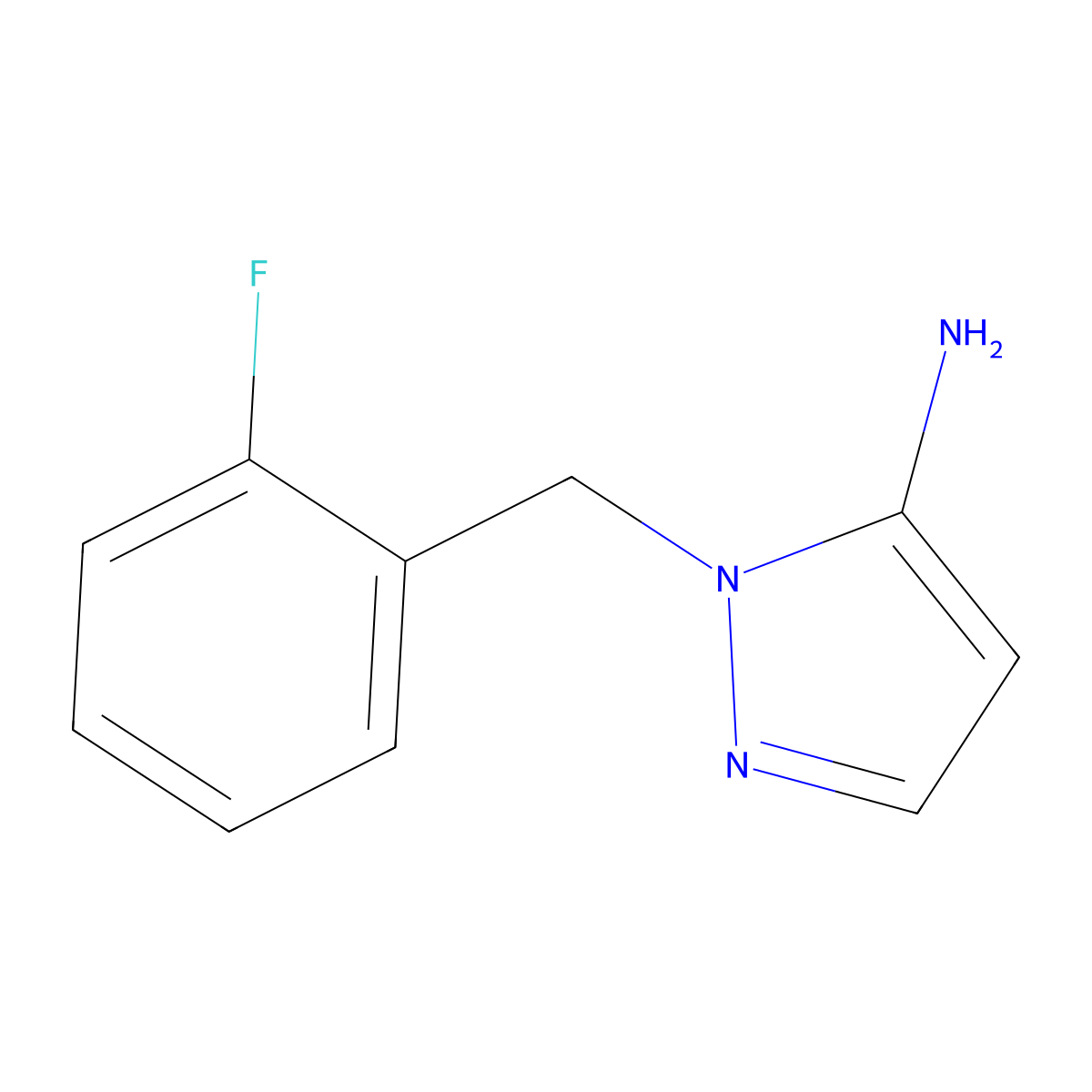 1-[(2-Fluorophenyl)methyl]-1H-pyrazol-5-amine molecular structure, CAS 1152858-54-2