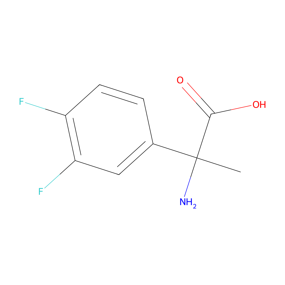 2-Amino-2-(3,4-difluorophenyl)propanoic acid molecular structure, CAS 1152858-59-7