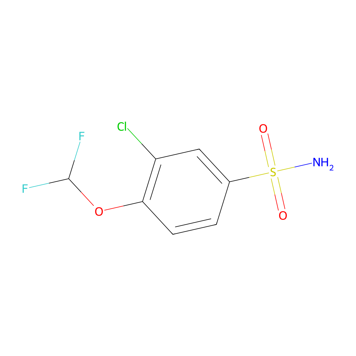3-Chloro-4-(difluoromethoxy)benzenesulfonamide molecular structure, CAS 1152860-14-4