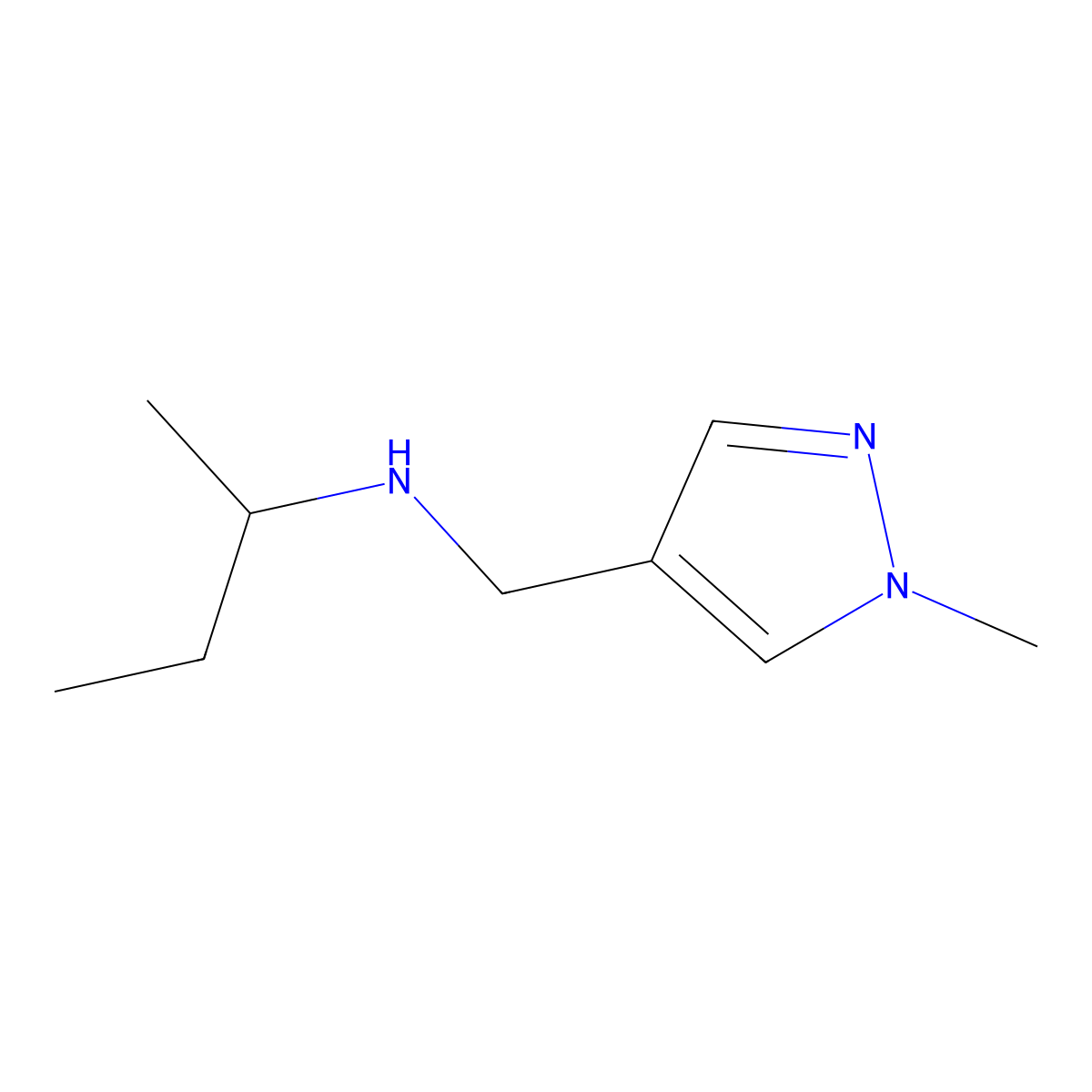 (Butan-2-yl)[(1-methyl-1H-pyrazol-4-yl)methyl]amine molecular structure, CAS 1152864-16-8