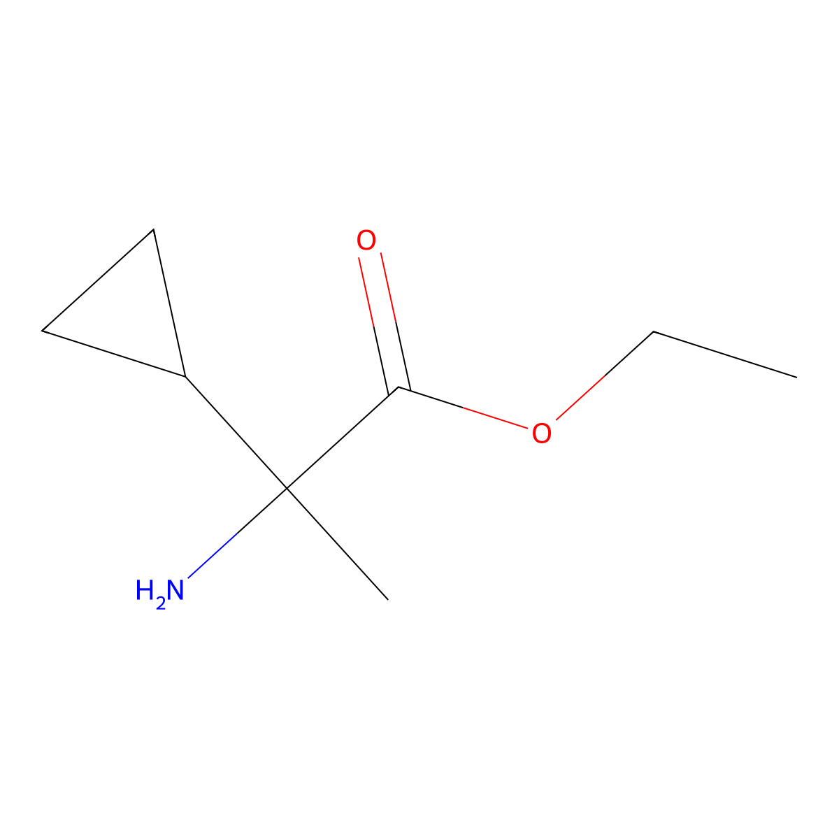 Ethyl 2-amino-2-cyclopropylpropanoate molecular structure, CAS 1152864-32-8