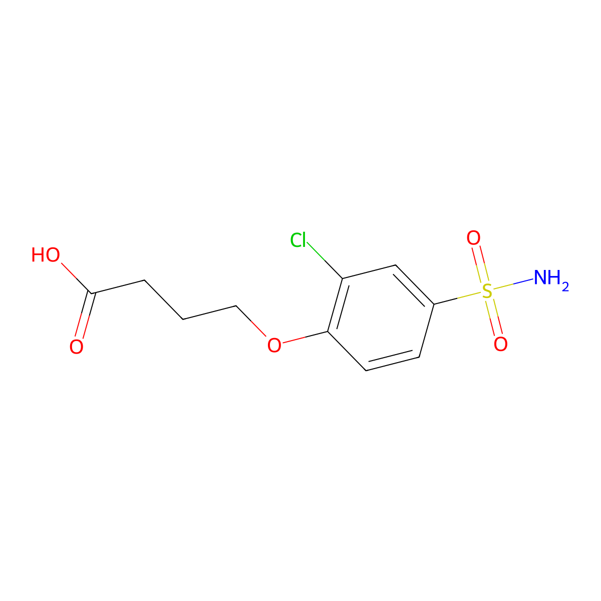 4-(2-Chloro-4-sulfamoylphenoxy)butanoic acid molecular structure, CAS 1152865-05-8