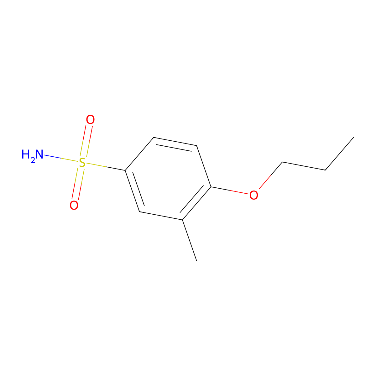 3-Methyl-4-propoxybenzenesulfonamide molecular structure, CAS 1152865-18-3