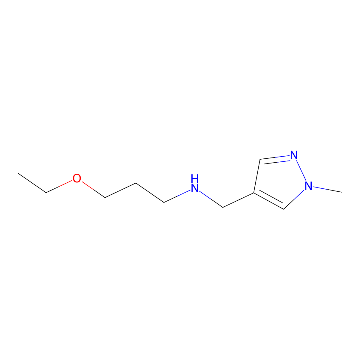 (3-Ethoxypropyl)[(1-methyl-1H-pyrazol-4-yl)methyl]amine molecular structure, CAS 1152866-28-8