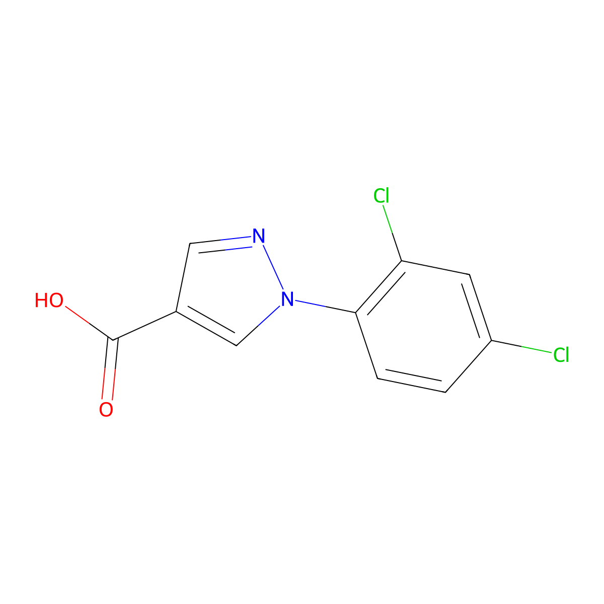 1-(2,4-dichlorophenyl)-1H-pyrazole-4-carboxylic acid molecular structure, CAS 1152866-69-7