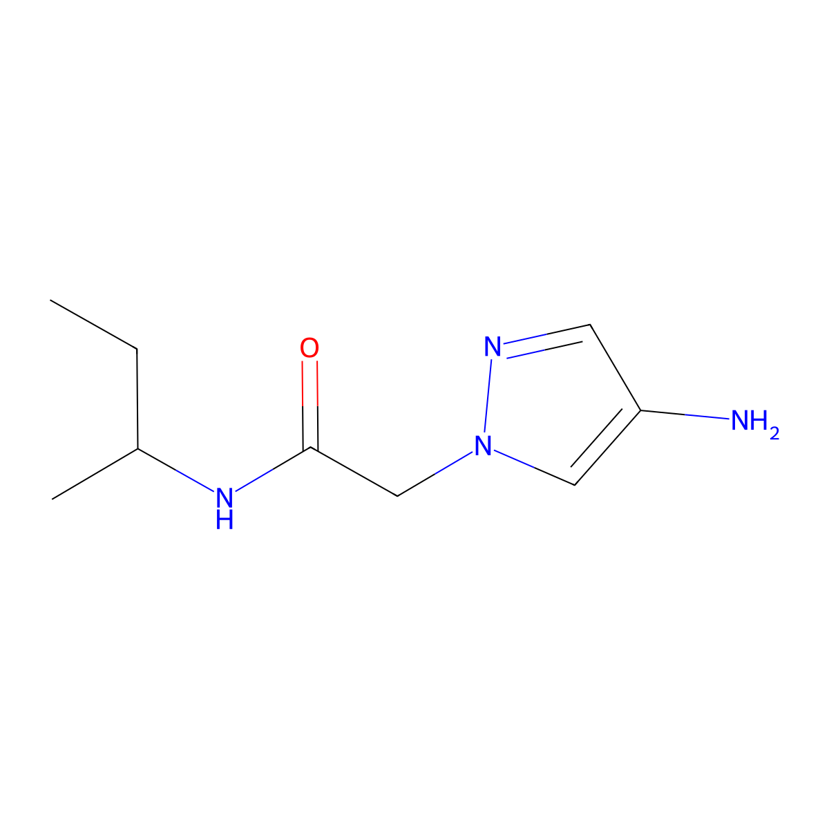 2-(4-Amino-1h-pyrazol-1-yl)-N-(sec-butyl)acetamide molecular structure, CAS 1152867-01-0