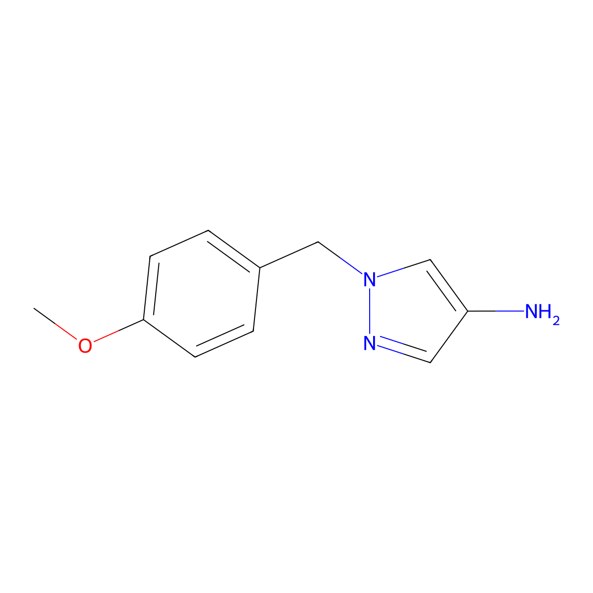 1-((4-methoxyphenyl)methyl)-1H-pyrazol-4-amine molecular structure, CAS 1152867-10-1