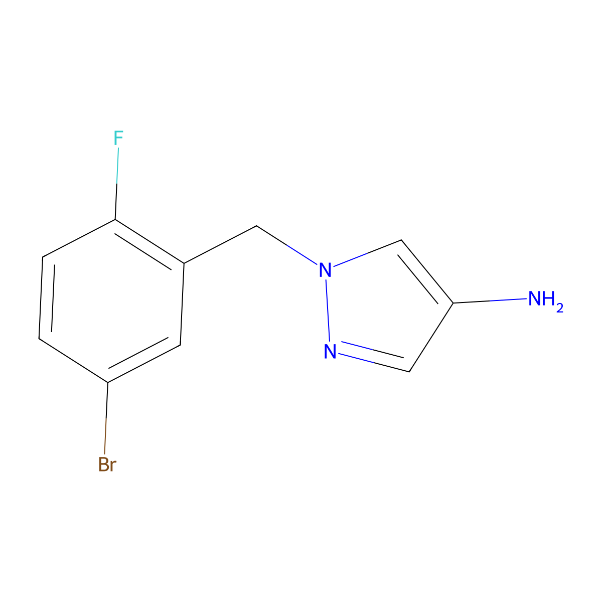 1-(5-Bromo-2-fluorobenzyl)-1h-pyrazol-4-amine molecular structure, CAS 1152867-15-6