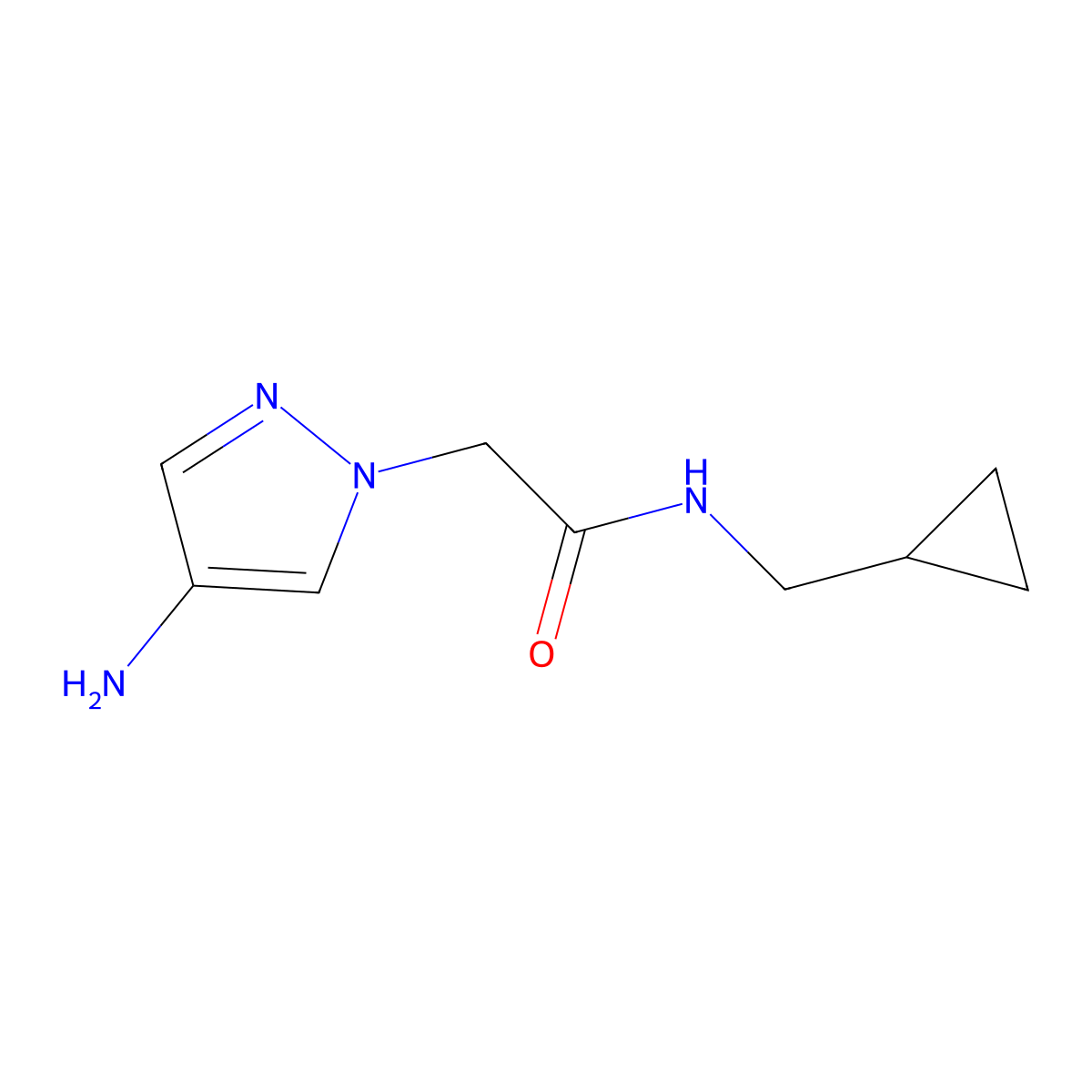 2-(4-Amino-1h-pyrazol-1-yl)-N-(cyclopropylmethyl)acetamide molecular structure, CAS 1152867-31-6