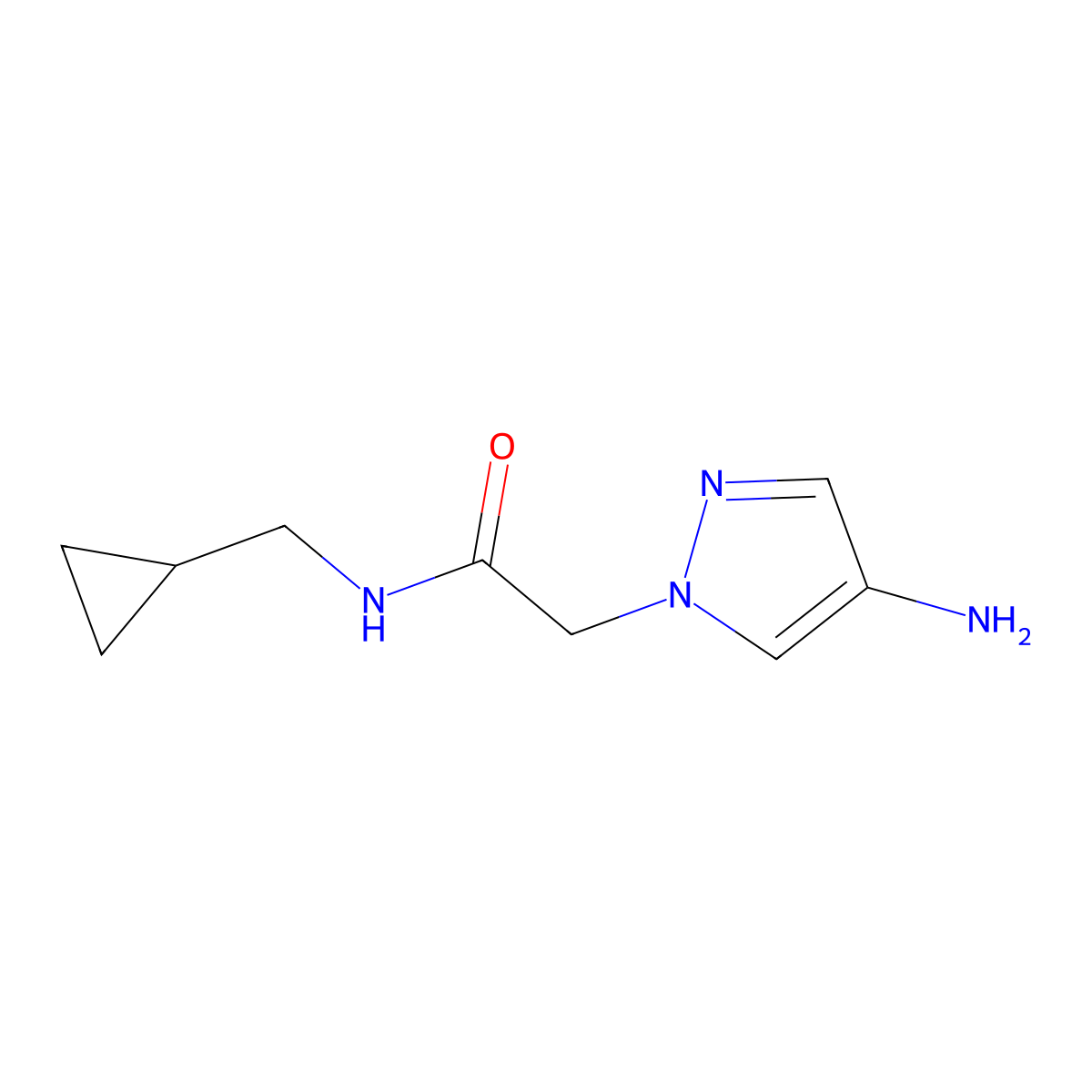 2-(4-Amino-1h-pyrazol-1-yl)-N-(cyclopropylmethyl)acetamide molecular structure, CAS 1152867-31-6