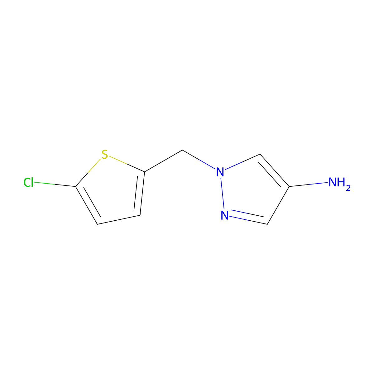 1-[(5-Chlorothiophen-2-YL)methyl]-1H-pyrazol-4-amine molecular structure, CAS 1152867-67-8