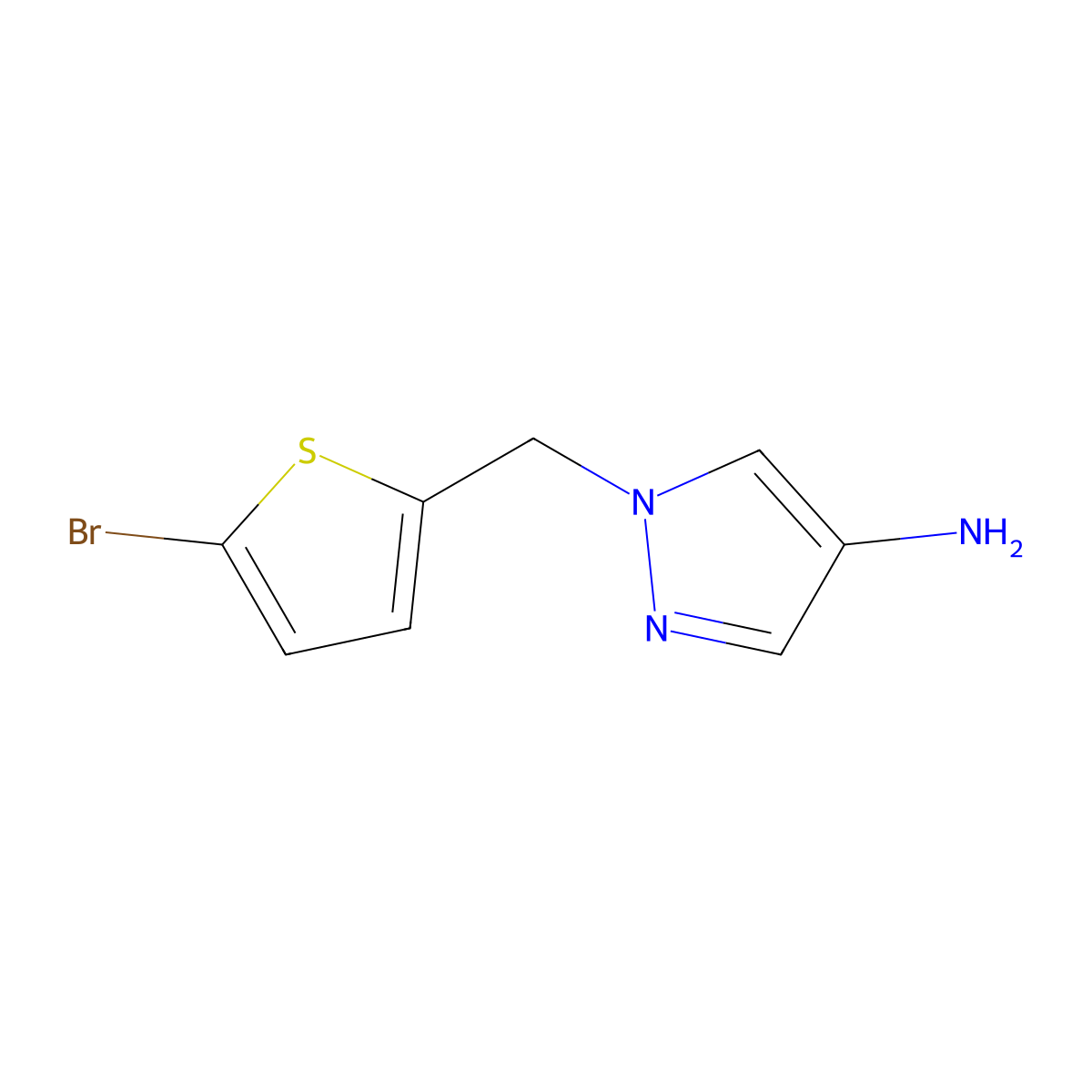 1-((5-Bromothiophen-2-yl)methyl)-1h-pyrazol-4-amine molecular structure, CAS 1152867-73-6