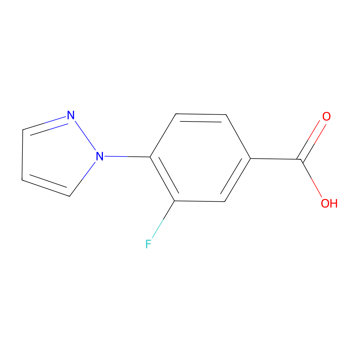 3-fluoro-4-(1H-pyrazol-1-yl)benzoic acid molecular structure, CAS 1152868-16-0