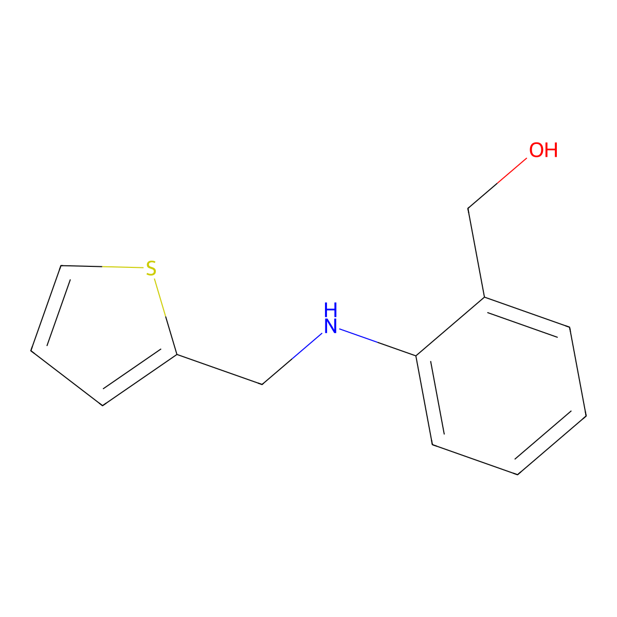 (2-{[(Thiophen-2-yl)methyl]amino}phenyl)methanol molecular structure, CAS 1152868-97-7