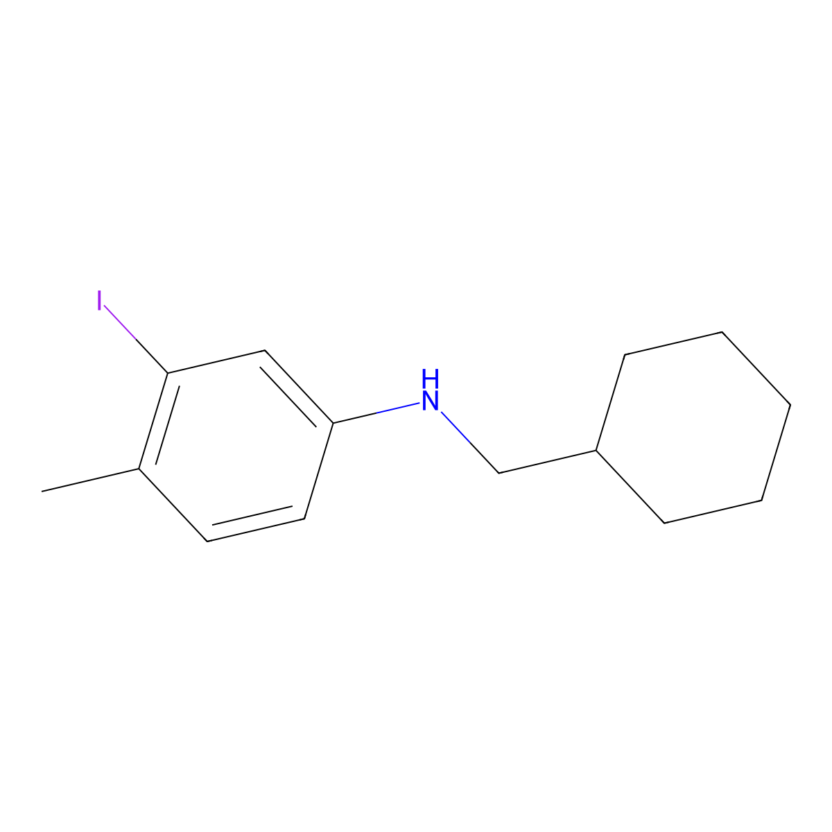 N-(cyclohexylmethyl)-3-iodo-4-methylaniline molecular structure, CAS 1152870-11-5