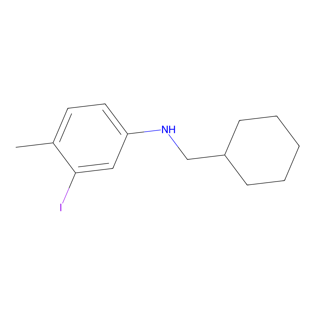 N-(cyclohexylmethyl)-3-iodo-4-methylaniline molecular structure, CAS 1152870-11-5