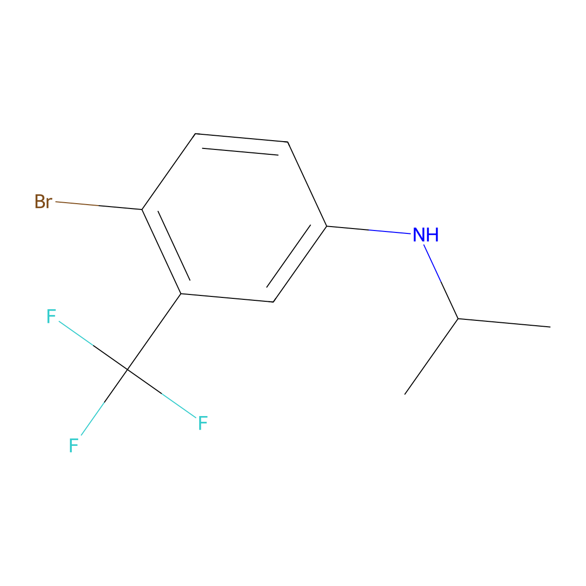 4-Bromo-N-isopropyl-3-(trifluoromethyl)aniline molecular structure, CAS 1152870-19-3