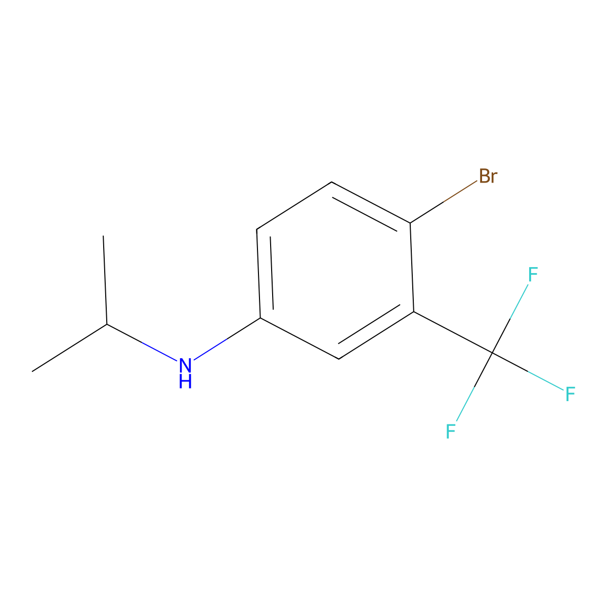 4-Bromo-N-isopropyl-3-(trifluoromethyl)aniline molecular structure, CAS 1152870-19-3