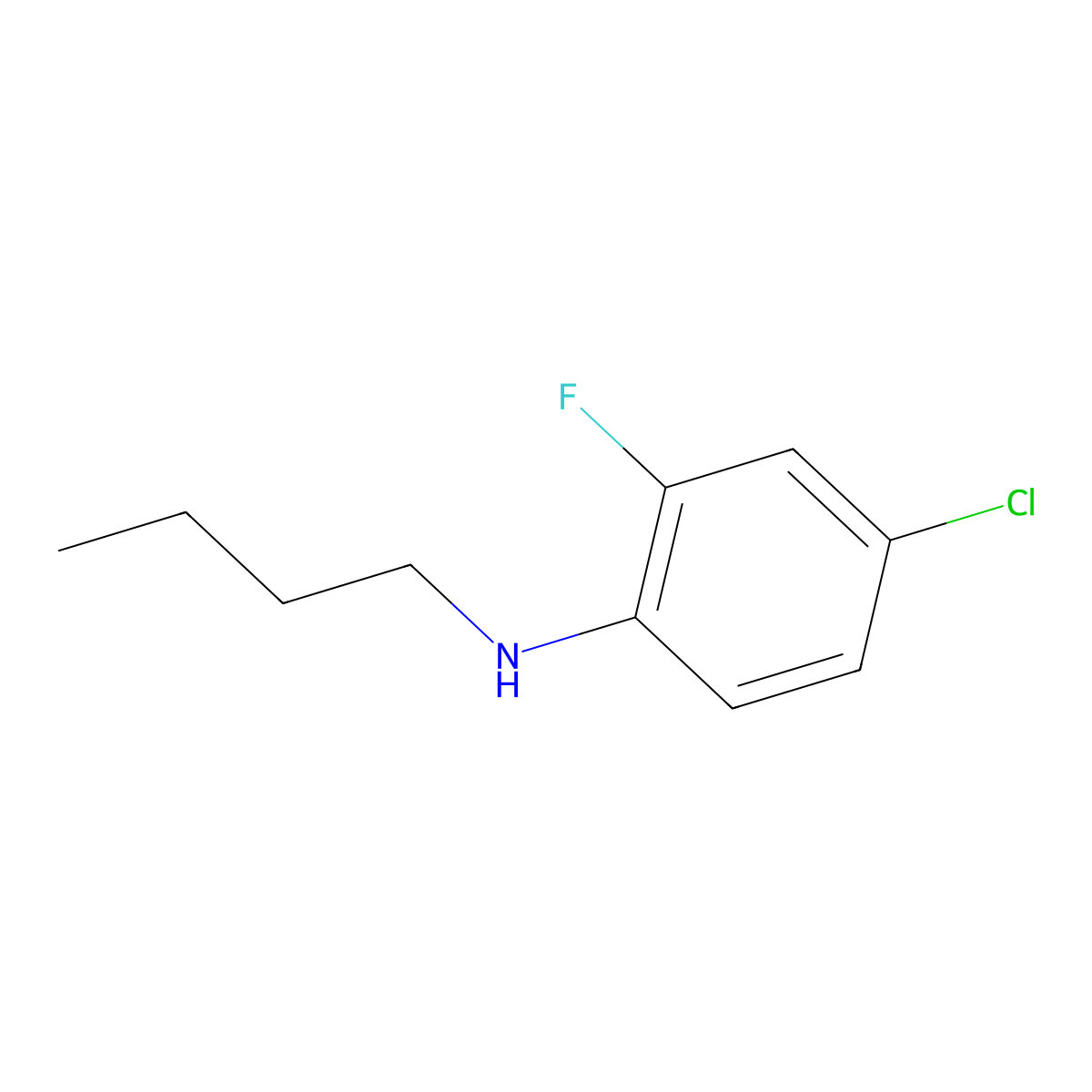 N-butyl-4-chloro-2-fluoroaniline molecular structure, CAS 1152871-54-9
