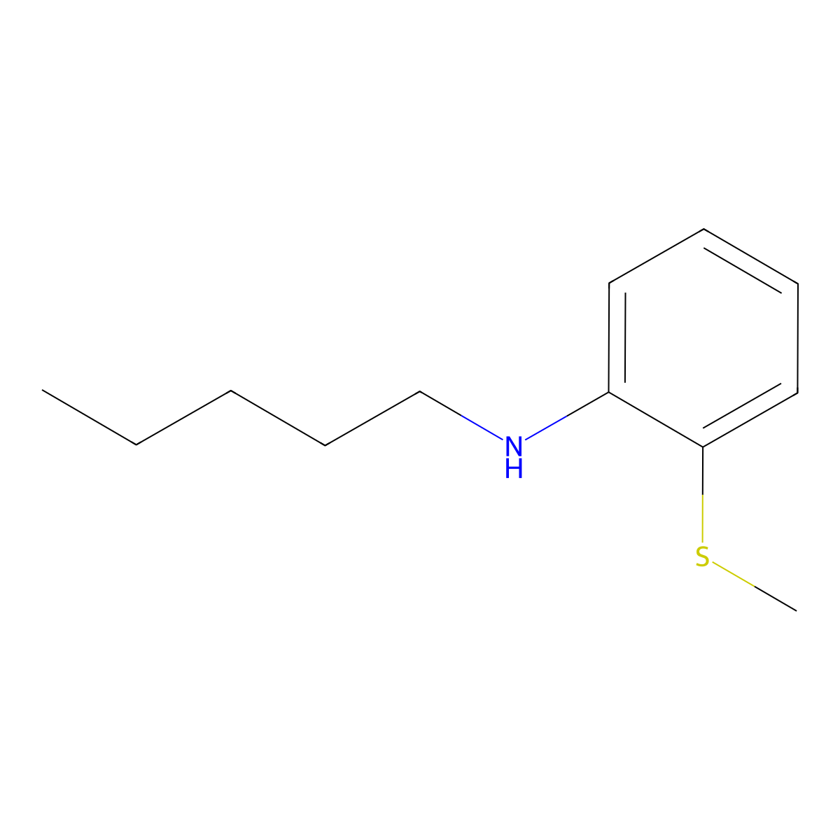 2-(Methylsulfanyl)-N-pentylaniline molecular structure, CAS 1152873-42-1