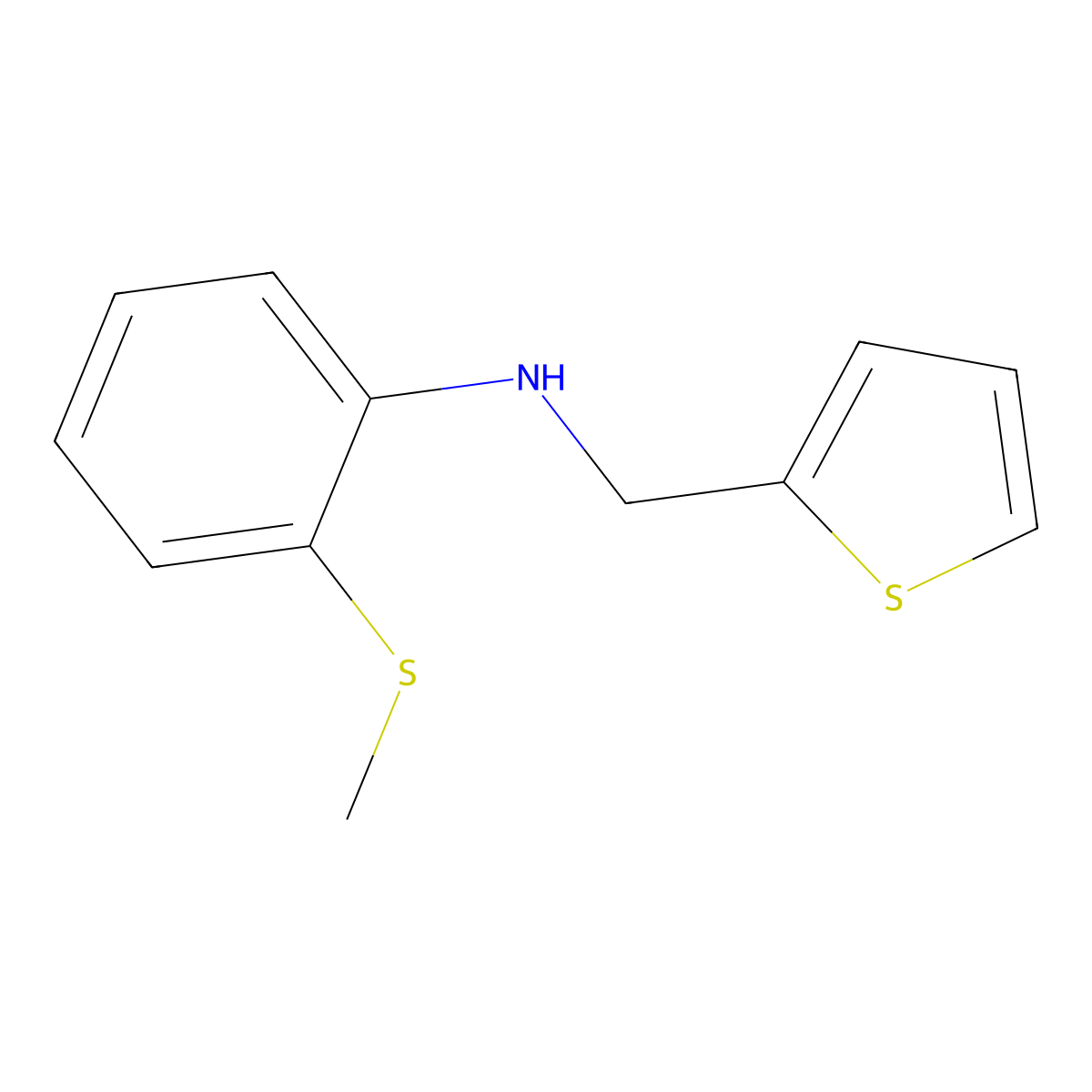 2-(Methylsulfanyl)-N-(thiophen-2-ylmethyl)aniline molecular structure, CAS 1152873-60-3