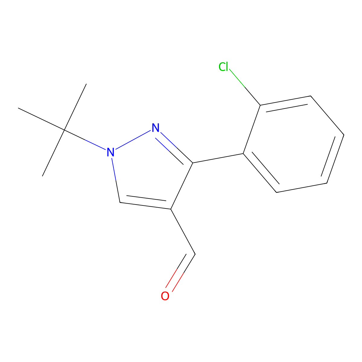 1-tert-butyl-3-(2-chlorophenyl)-1H-pyrazole-4-carbaldehyde molecular structure, CAS 1152874-49-1