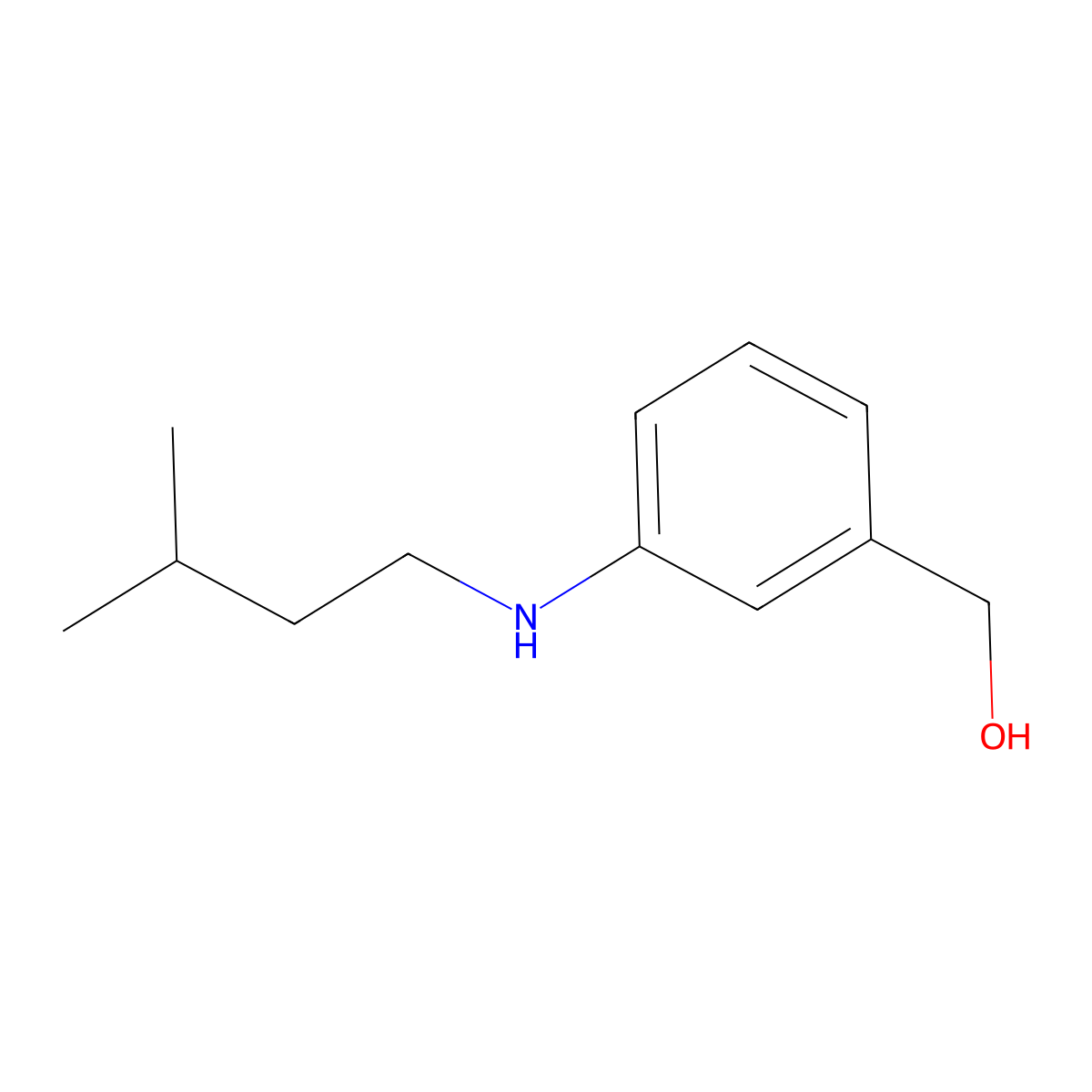 {3-[(3-Methylbutyl)amino]phenyl}methanol molecular structure, CAS 1152874-59-3