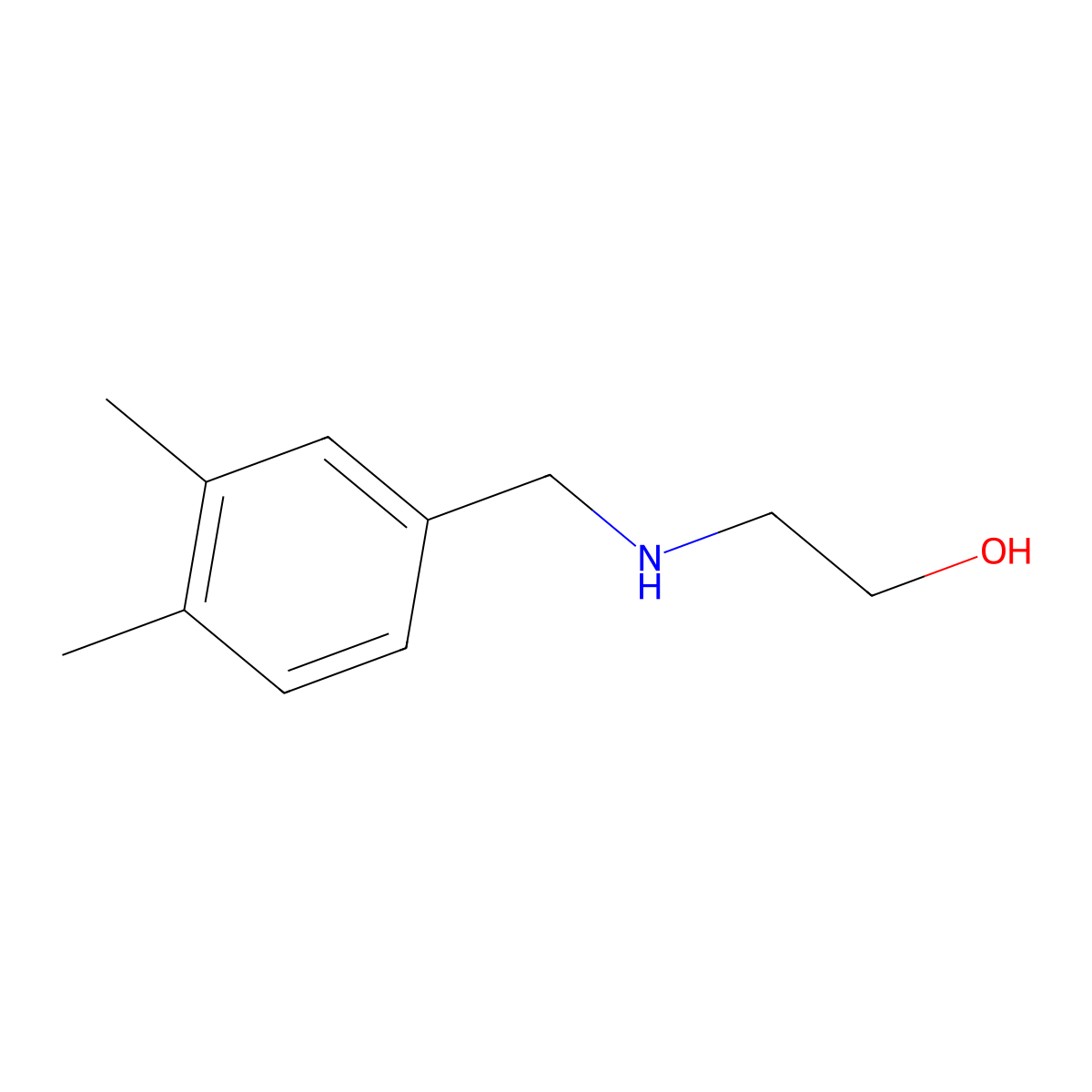 2-{[(3,4-Dimethylphenyl)methyl]amino}ethan-1-ol molecular structure, CAS 1152876-87-3