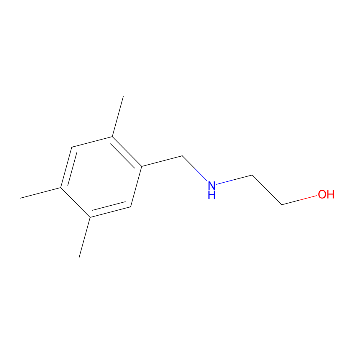 2-{[(2,4,5-Trimethylphenyl)methyl]amino}ethan-1-ol molecular structure, CAS 1152877-18-3