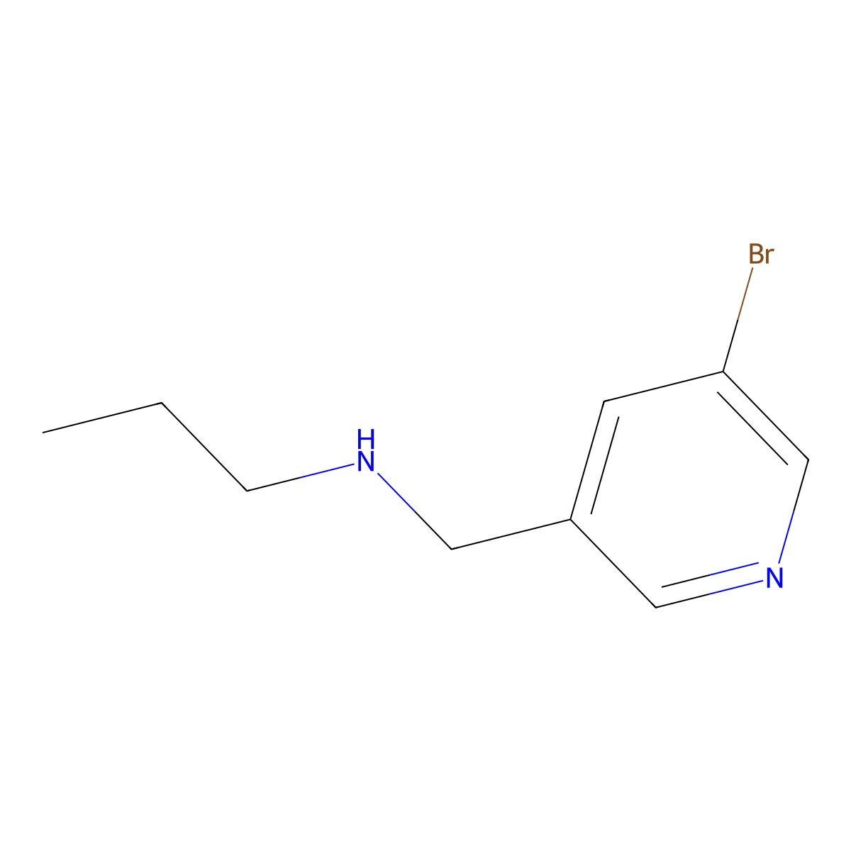 N-((5-bromopyridin-3-yl)methyl)propan-1-amine molecular structure, CAS 1152879-11-2