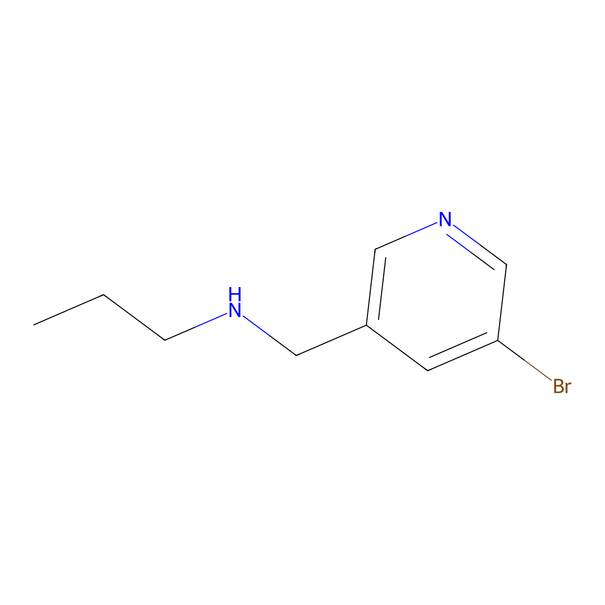 N-((5-bromopyridin-3-yl)methyl)propan-1-amine molecular structure, CAS 1152879-11-2