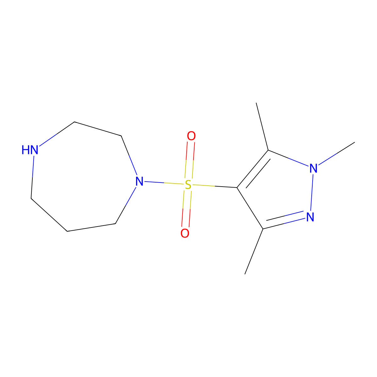1-((1,3,5-Trimethyl-1H-pyrazol-4-yl)sulfonyl)-1,4-diazepane molecular structure, CAS 1152879-44-1