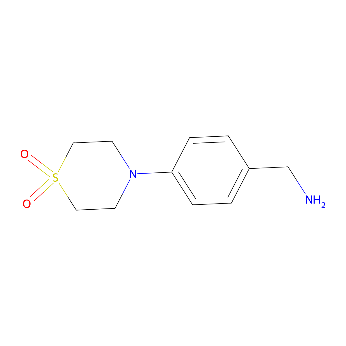 4-[4-(Aminomethyl)phenyl]-1lambda6-thiomorpholine-1,1-dione molecular structure, CAS 1152880-11-9