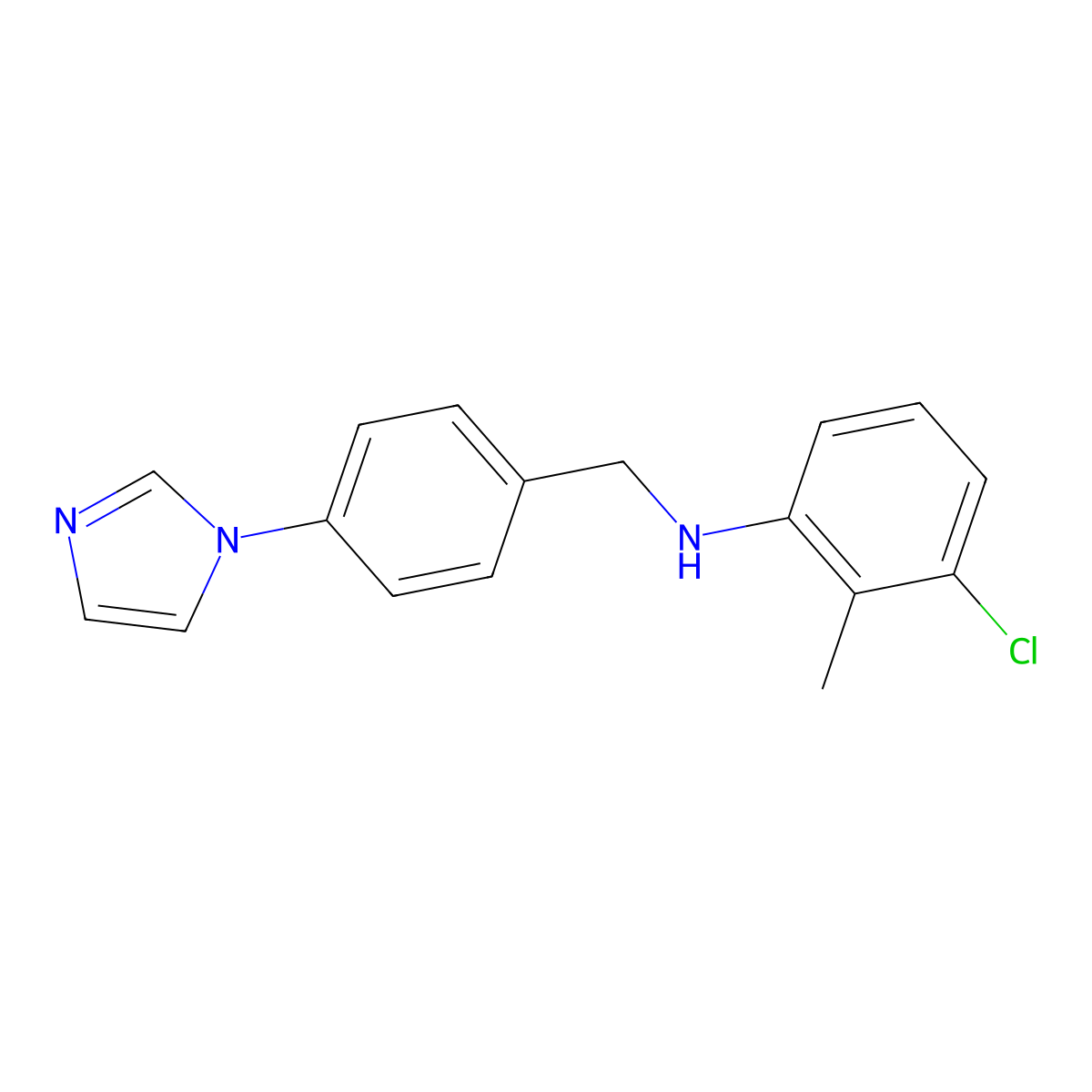 N-(3-Chloro-2-methylphenyl)-4-(1H-imidazol-1-yl)benzenemethanamine molecular structure, CAS 1152880-94-8