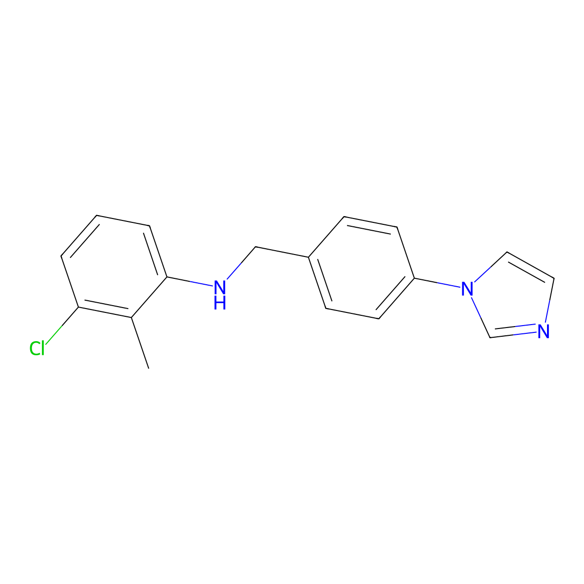 N-(3-Chloro-2-methylphenyl)-4-(1H-imidazol-1-yl)benzenemethanamine molecular structure, CAS 1152880-94-8