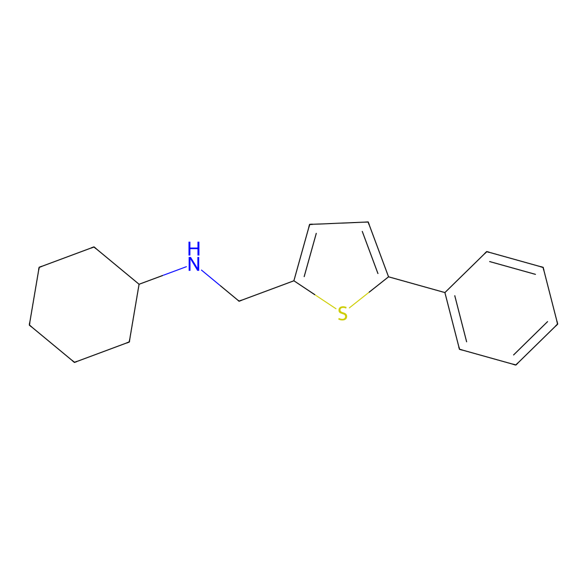 N-[(5-phenylthiophen-2-yl)methyl]cyclohexanamine molecular structure, CAS 1152881-01-0