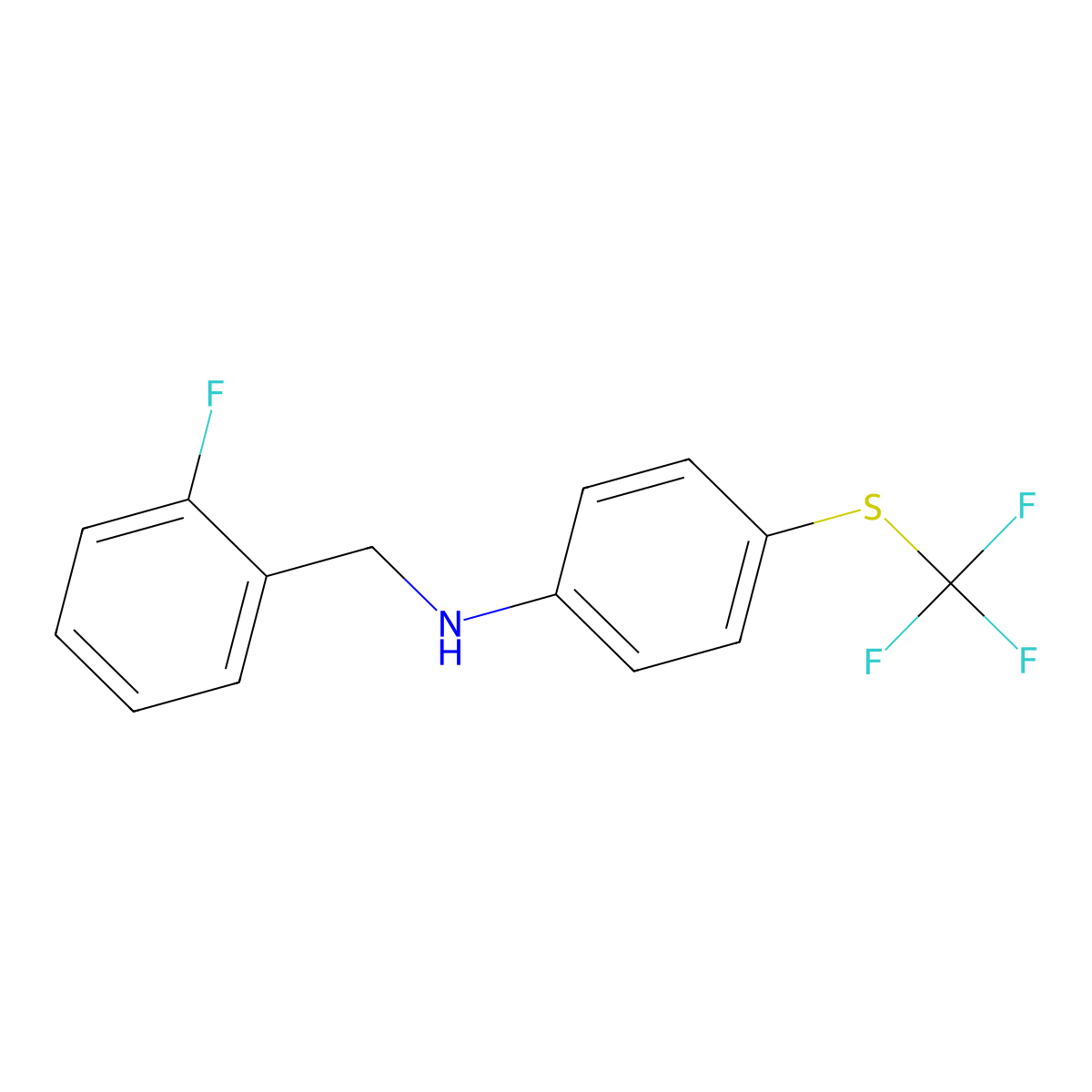 N-[(2-fluorophenyl)methyl]-4-[(trifluoromethyl)sulfanyl]aniline molecular structure, CAS 1152881-32-7